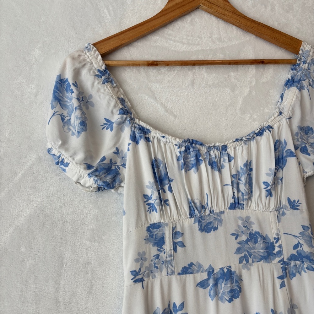 Hollister floral White Blue‎ Midi Sundress small - Picture 3 of 12